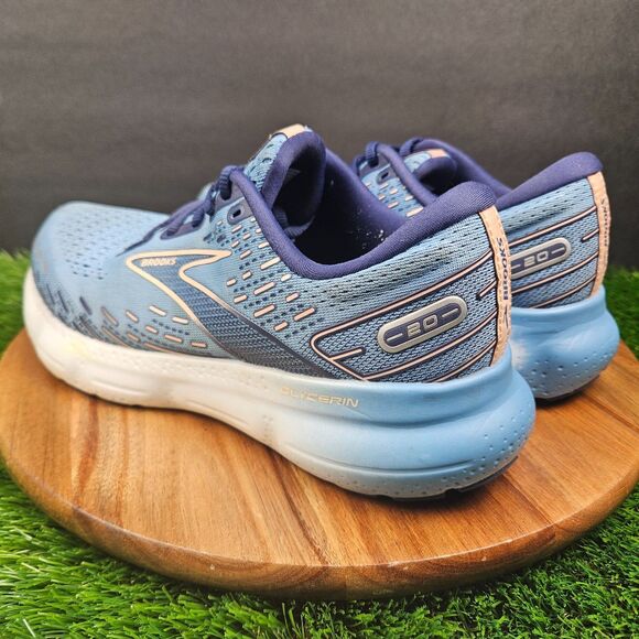 Brooks Glycerin 20 Shoes Womens Size 8.5 Blue White Athletic Running Sneakers - Picture 4 of 14